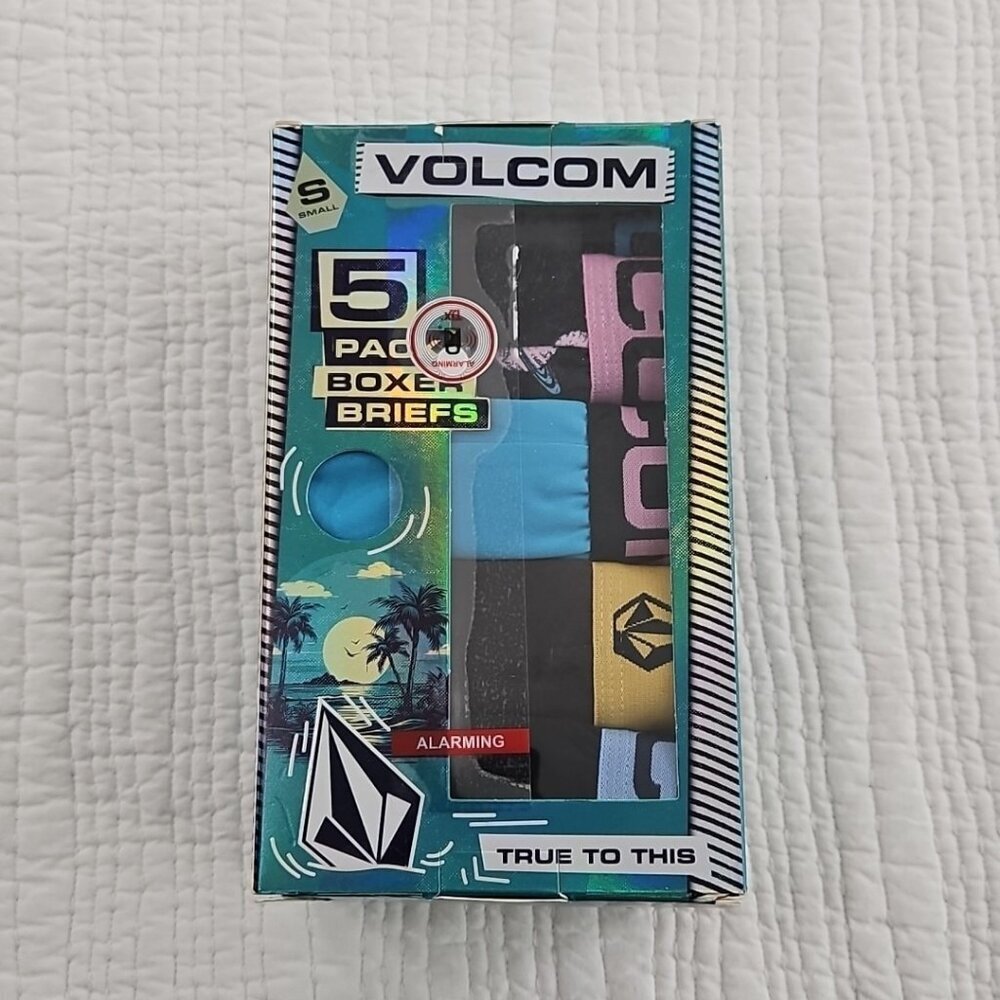 Volcom 5 Pack Boxer Briefs Size Small (28-30) 5.5 inch Inseam‎ NEW Stretch NWT